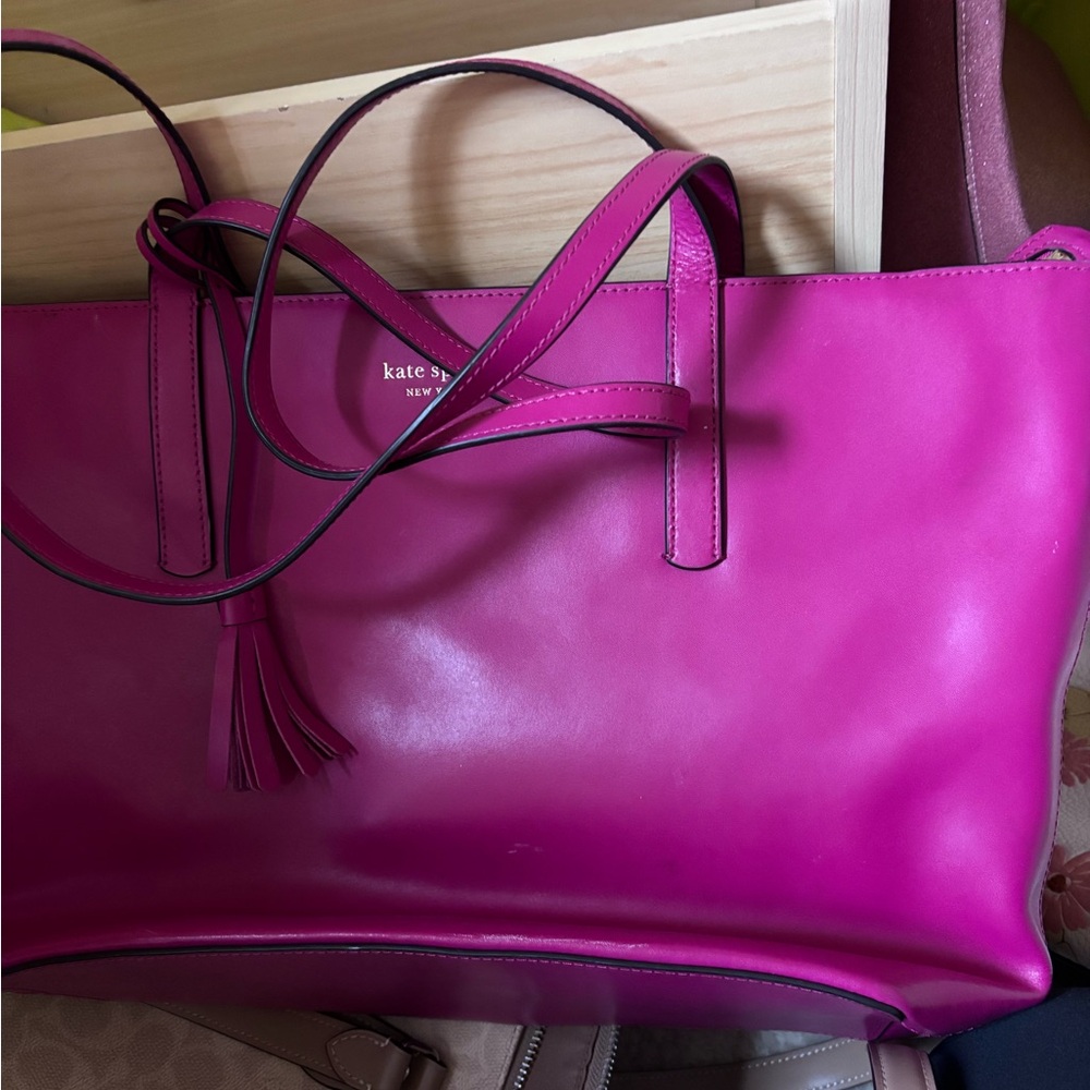 Kate Spade Pink Tote with Leather Finish